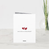 Noir Argent Rouge Floral Coeurs FAUX Merci Foil (Dos)