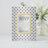 Noir Argent SPOT Or Cœur RSVP simple élégant (Debout devant)