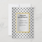 Noir Argent SPOT Or Cœur RSVP simple élégant (Dos)