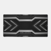 Noir argenté, monogramme de jeu géométrique (Recto)