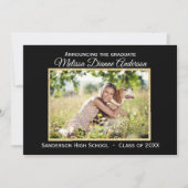 Noir/arrière - plan d'or - faire-part de diplômé (Devant)