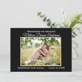 Noir/arrière - plan d'or - faire-part de diplômé (Debout devant)