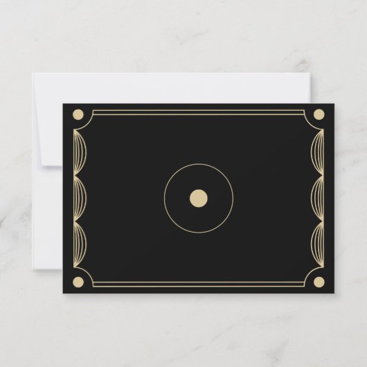 Noir Art Déco Mariage RSVP (Dos)