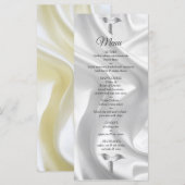 Noir avec argent sur le menu de soie ivoirienne (Devant / Derrière)