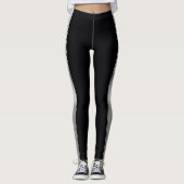 Noir avec bandes d'huile d'argent Leggings (Devant)