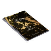 Noir avec Carnet Wedding planner Gold Marbling (Côté Droit)