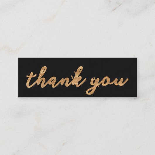 Noir avec Carte de visite Merci or (Devant)