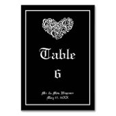 Noir avec coeur Tourbillonnant blanc - Carte de ta (Dos)