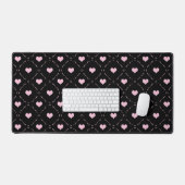 NOIR AVEC COEURS D'AMOUR ROSE VALENTINE (Clavier et souris)