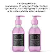 Noir avec Cosmétique en texte blanc Étiquette 2,5 