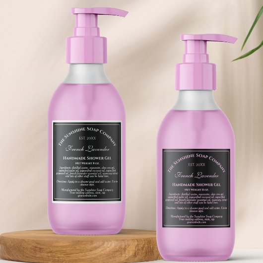 Noir avec Cosmétique en texte blanc Étiquette 2,5 