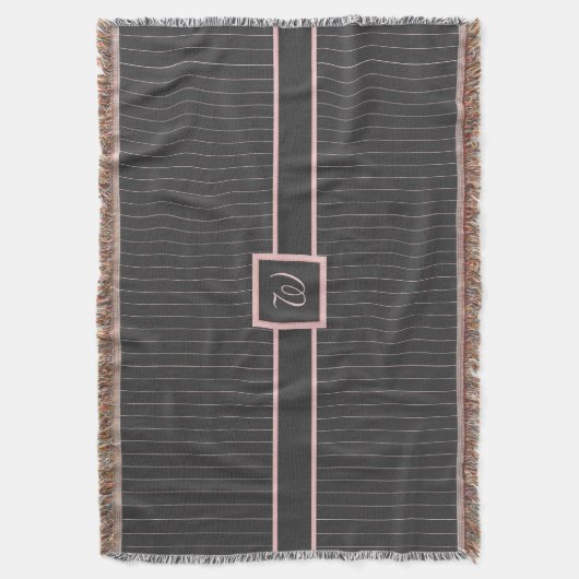 Noir avec des rayures roses Lancer la couverture (devant Vertical)