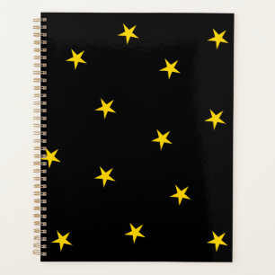 Noir avec étoiles jaunes