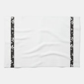 Noir avec Fleurs Blanches Bordure Tea Serviette de (Horizontal)
