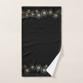 Noir avec fleurs d'or (Serviette à main)
