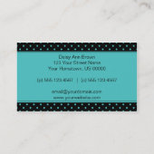 Noir avec le carte de visite bleu de pois (Dos)