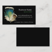 Noir avec le carte de visite de plumes (Devant / Derrière)