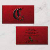 Noir avec le carte de visite initial des roses (Devant / Derrière)