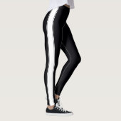 Noir avec Leggings à bandes blanches (Droite)