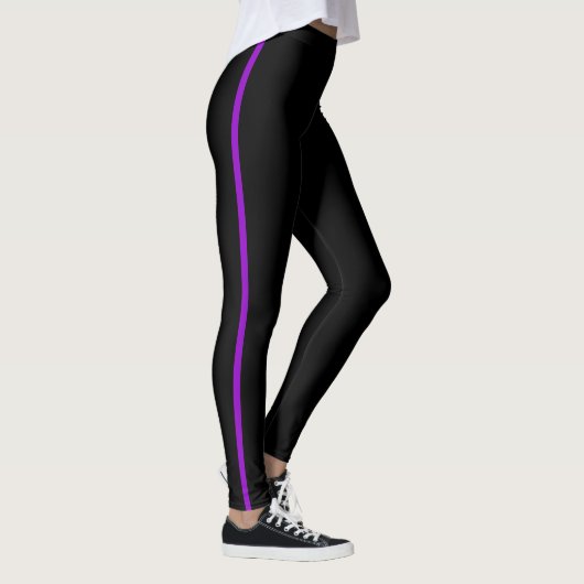 Noir avec Leggings en bande violet (Droite)