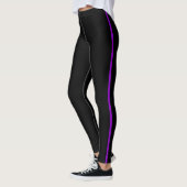 Noir avec Leggings en bande violet (Gauche)