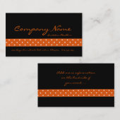 Noir avec les cartes de visite de ruban pointillés (Devant / Derrière)