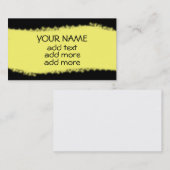 Noir avec les cartes de visite jaunes de rayure (Devant / Derrière)
