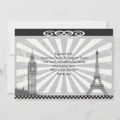 Noir avec les invitations rouges de Fête de la (Dos)