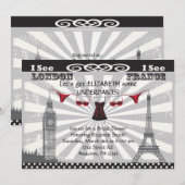 Noir avec les invitations rouges de Fête de la (Devant / Derrière)