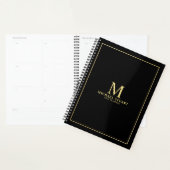 Noir avec l'or Personnalisé Monogramme et nom (Devant avec enveloppe)