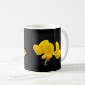 Noir avec Lotus Mug Jaune Doré (Devant droit)
