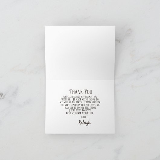 Noir avec Merci Floral Bleu Blanc (Intérieur)