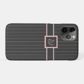 Noir avec Pinstripes rose Coque-Mate Coque (Dos (Horizontal))