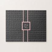 Noir avec Pinstripes rose Puzzle (Horizontal)