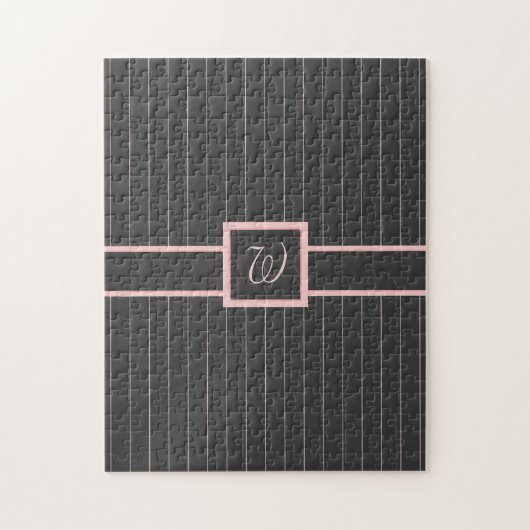 Noir avec Pinstripes rose Puzzle (Vertical)