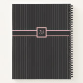 Noir avec Pinstripes roses Carnet spiral (Dos)