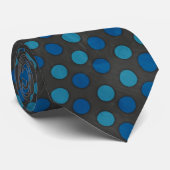 Noir avec Polka bleu Motif Cravate pour hommes (Roulé)