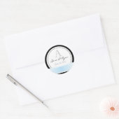 Noir avec ruban bleu et autocollant mariage monogr (Enveloppe)
