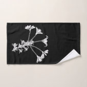 Noir Avec Serviette Florale Blanche (Serviette à main)