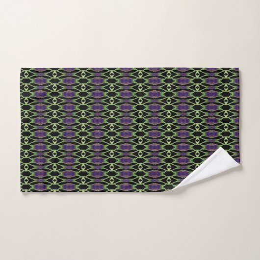 Noir Avec Vert Et Violet (Serviette à main)