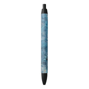Noir Batik bleu avec le stylo de remous