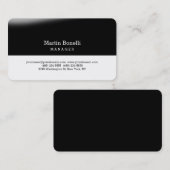 Noir Blanc arrondi Coin Carte de visite tendance (Devant / Derrière)