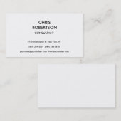 Noir Blanc Attractif Carte de visite professionnel (Devant / Derrière)