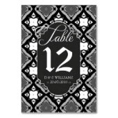 Noir+Blanc Batik Médiéval Numéro de table Cartes (Par défaut)