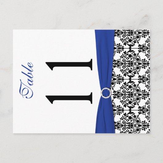 Noir, Blanc, Bleu, Damas Numéro de table (Devant)