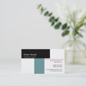 Noir Blanc Bleu Moderne Consultant Carte de visite (Debout devant)