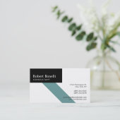 Noir Blanc Bleu Moderne Consultant Carte de visite (Debout devant)