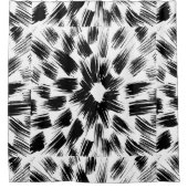 Noir Blanc brosse grunge Douche rideau (Devant)