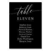 Noir Blanc Calligraphie Numéro de table Noms invit (Dos)