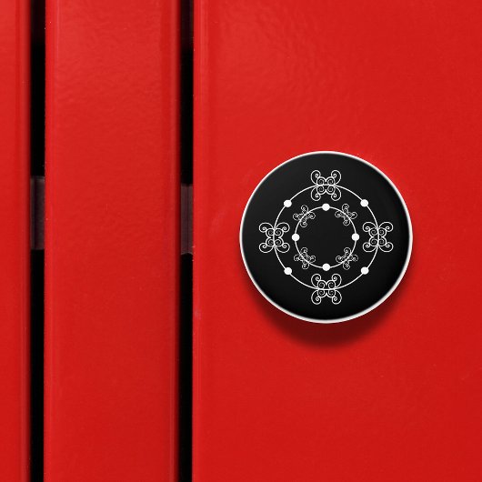 Noir & Blanc | Cercles concentrés Bouton décoratif